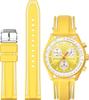 Jumpsunfun 20mm remienok na hodinky pre Swatch x OMEGA Speedmaster Silikónový remienok na hodinky s rýchloupínaním Náhradný Žlté a biele línie MoonSwatch, Nástroj,