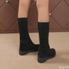 New elegant simple high top boots spring autumn fashionable versatile women's shoes casual  comfortable over the knee boots