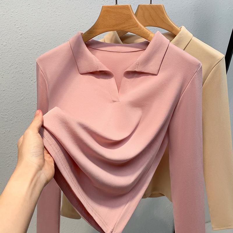 

Women s Autumn and Winter Casual Long-sleeved Temperament V-neck Bottoming Tops