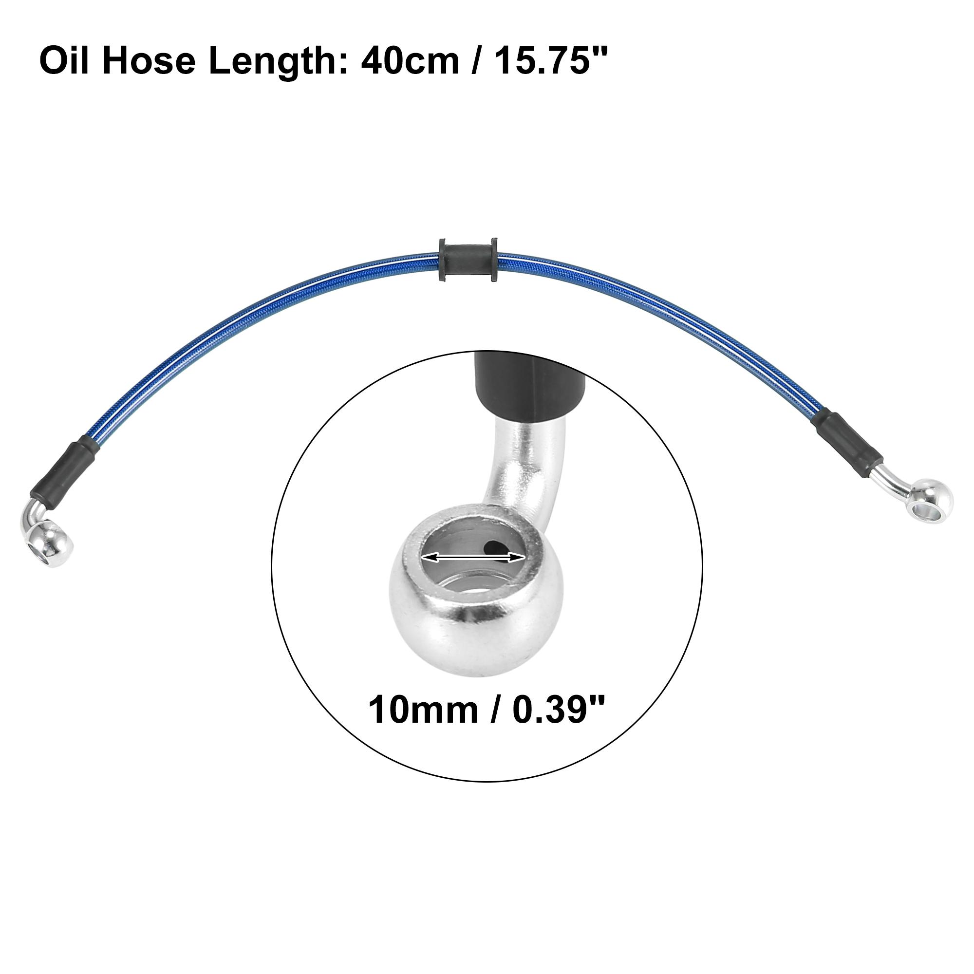 Motoforti Universal 40cm Motorcycle Brake Clutch Oil Hose Line Pipe Blue Hydraulic Reinforced Stainless Steel Braided Hose 40cm