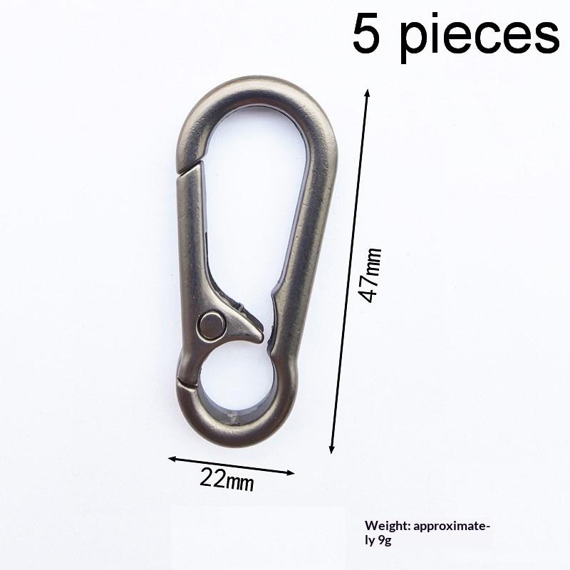 Zinc Alloy Spring Snap Hook Keychain 5Pcs Lightweight Portable for Bag Pendant DIY Craft Camping Tent Accessory Use