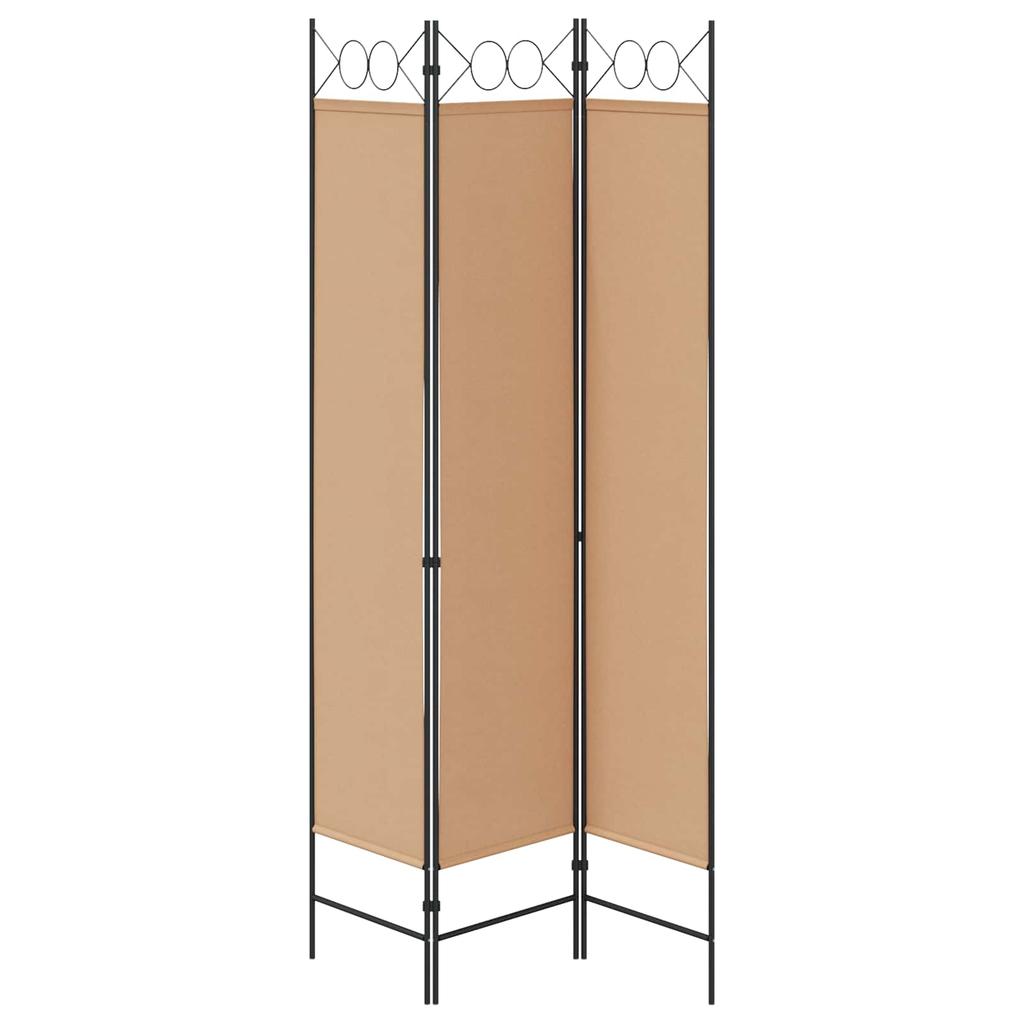 3 Panel Room Divider Beige 120 X 200 Cm Fabric