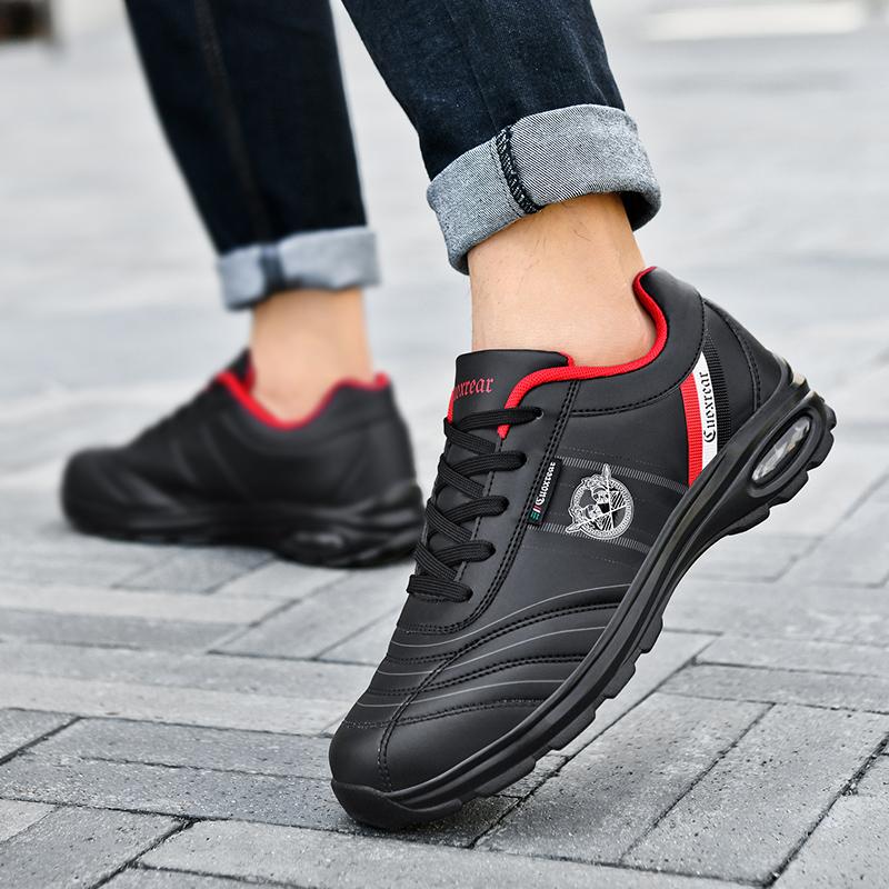 Herren-Sneaker Vielseitige Luftpolster-Laufschuhe Herren-Plattform Leder Vulkanisierte Schuhe Atmungsaktive Herren-Freizeit-Sportschuhe