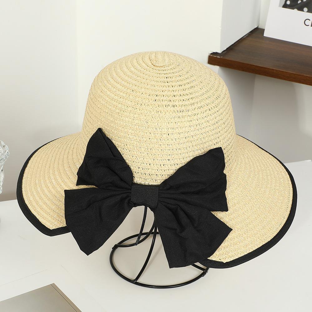 Dames Stro Zonnehoed met Brede Rand - Opvouwbare Strand- & Vakantiehoed