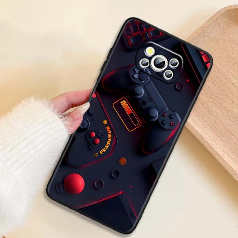 Creative game controller For Xiaomi Mi Poco F3 F4 F5 F6 X3 X4 X5 X6 X7 M3 M4 M5 M6 M7 GT Pro 5G Black Phone Case