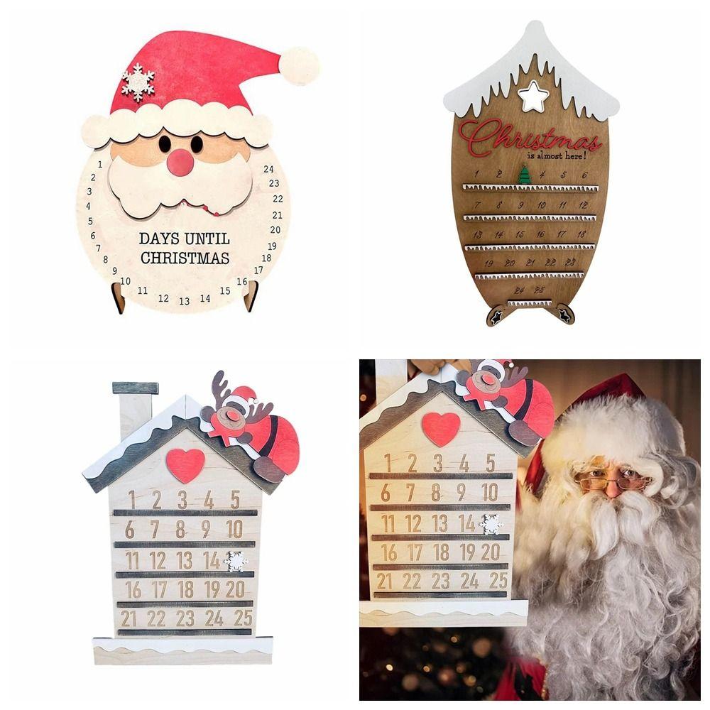 

Рождественский подарок Рождественская деревянная бирка Санта-Клаус Санта-календарь украшения партии