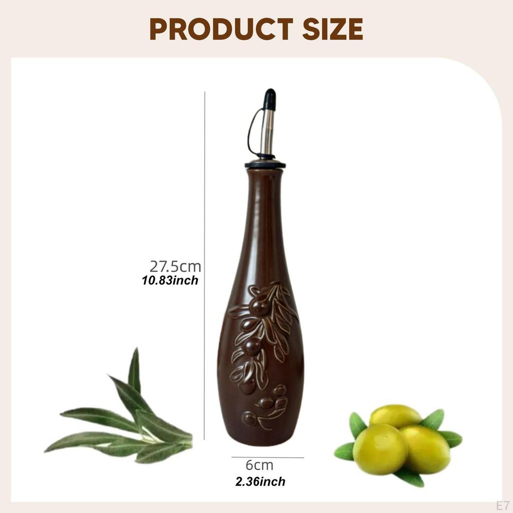 350 Ml Oil Bottle for Soy Syrup, Nordic Spout, Heat-resistant, with Lid, Olive Dispenser