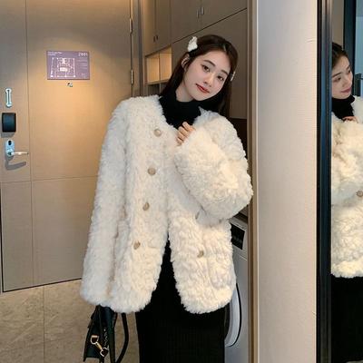 Imitation Lamb Wool Imitation Fur Jacket Women's Short Winter New Small Loose Thickened Wool Top Cotton Clothes