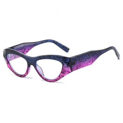 New Anti Blue Light Cat Eye Women Glasses Trendy Wide Foot Personality Pattern Radiation Protection Casual