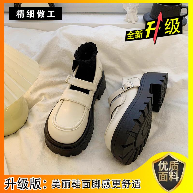 Retro British Platform Small Leather Shoes Women's 2024 Spring New College Style Japanese Jk with Skirt Mary Jane Single Shoes