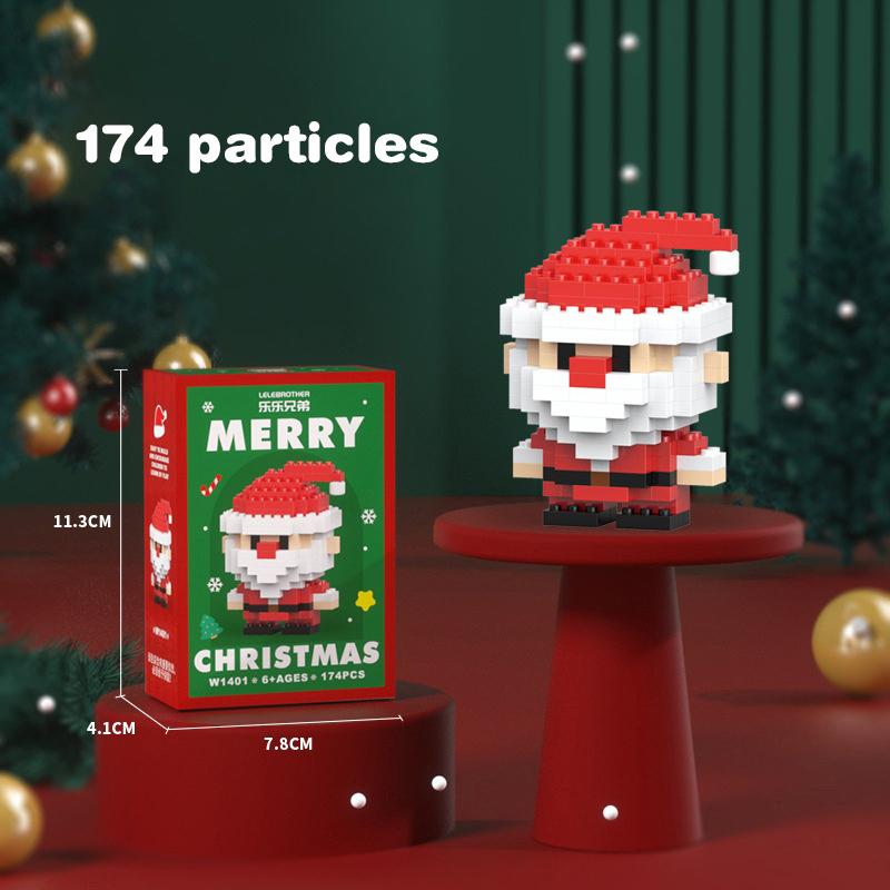 Christmas Gifts Micro Building Block Series Santa Claus Reindeer Puzzle Assembling Bricks Table Decoration Toys Children Kids