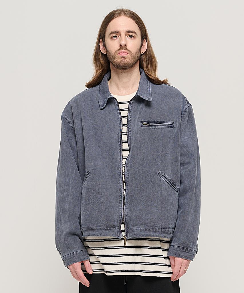 Cargobros Vintage Pigment Work Trucker Jacket (Navy)