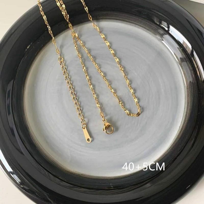 Stainless Steel Gold Plated Chain Necklaces | Dainty Figaro Link Twist Chain Chokers | Waterproof Hypoallergenic Jewelry for Wom