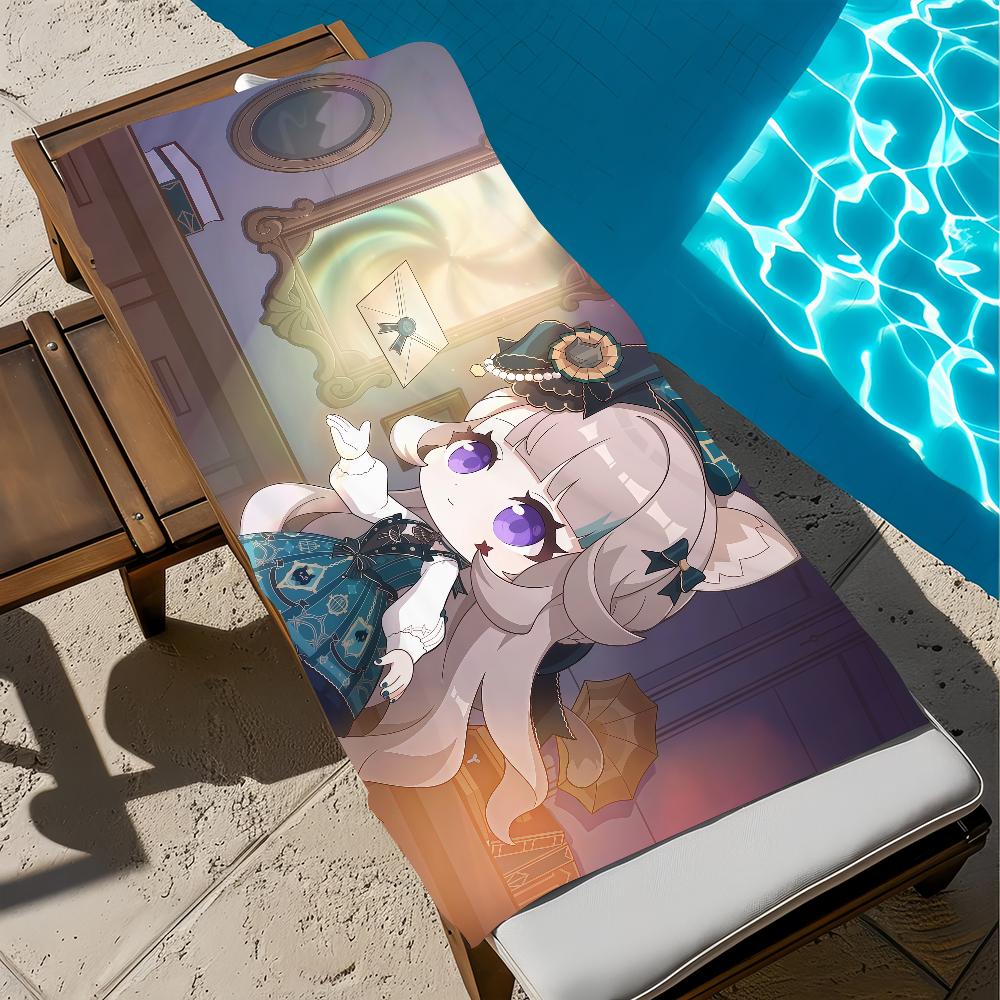 Towel Beach Bath Quick-Drying Lightweight Portable Genshin Impact Linnea Sauna Camping Swim Pool Travel