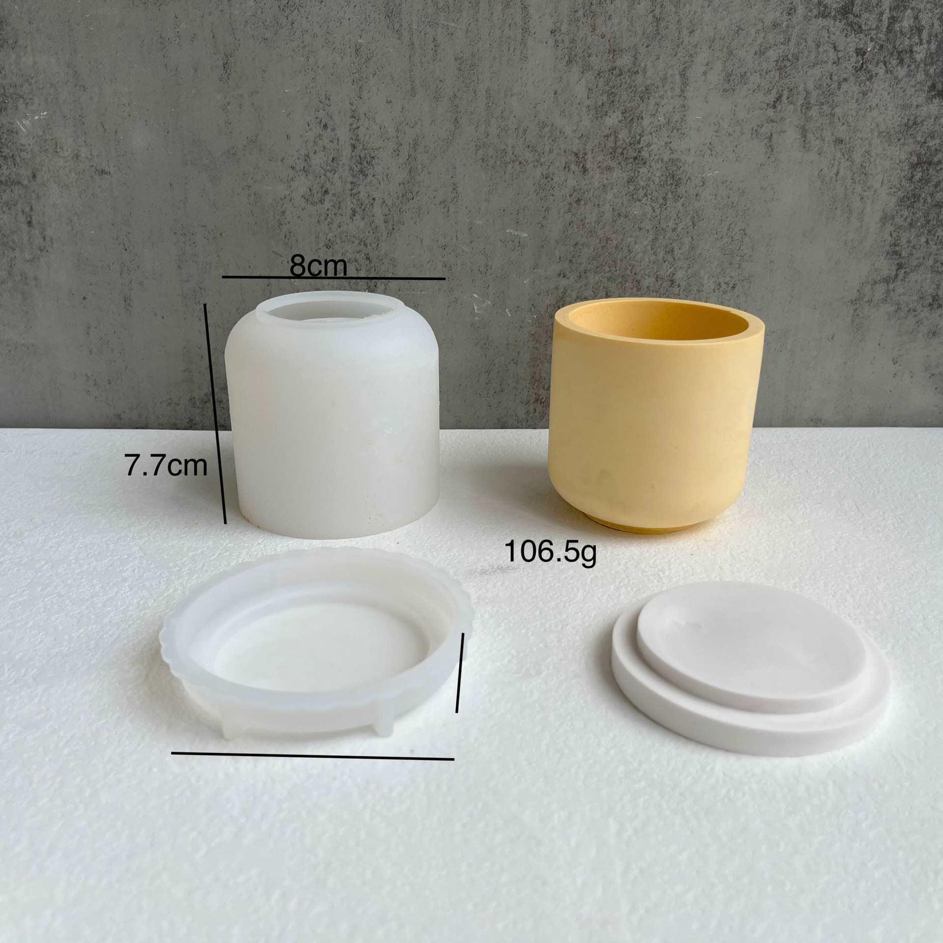 Vertical Stripe Silicone Mold for Round Lid Wax Cup, Thin Mirror Drip Glue & Plaster