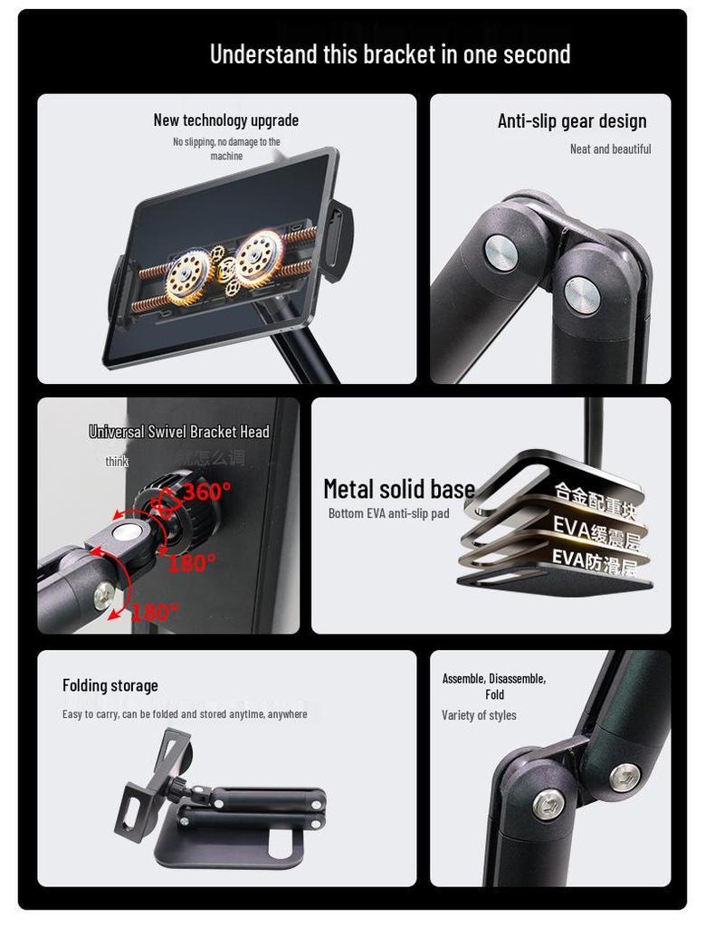 Popular Adjustable Metal Stand for Tablets - Ideal for Streaming, Binge-Watching, Office Use & More
