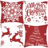New Christmas Elk Christmas Tree Christmas Colorful Balls Line Print Pillow Home Sofa Cushion Cover
