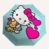 Hello Kitty, Puppy Automatic Open/Close Umbrella-Cute Umbrella with Cute Design, Portable 3-Fold Compact Umbrella for Men & Women, Halloween