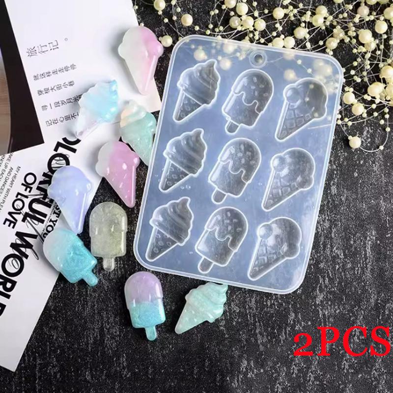 

WTEMPO Epoxy Resin Silicone Molds Kit 9-Cavity Non-Stick Clay/Soap/Candle Molds for Birthday Easy Release Reusable Party Decorations DIY Crafts 2pcs