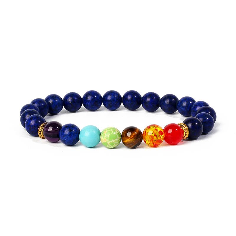 7 Chakra Diffuser Bracelets Men Women Natural Lava Stone Crystal Healing Anxiety Jewelry Mandala Yoga Meditation Bracelet Gift