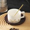 Suet Jade Golden Wave Ceramic Coffee Cup Set