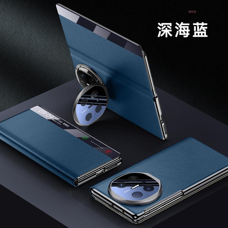 Applicable To Huawei MateX6 Mobile Phone Case Lens Holder MTx6 Folding Anti-drop All-inclusive Smart Window Male Leather Case