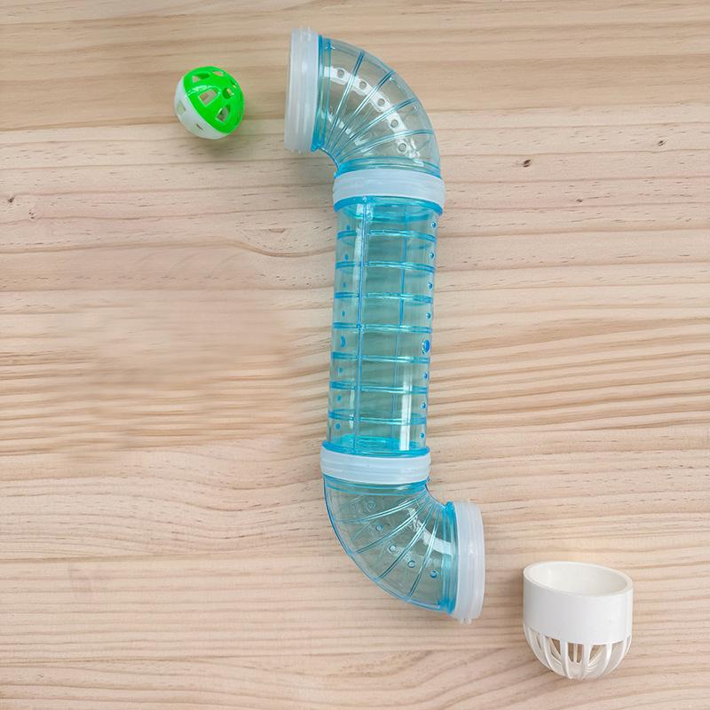 Golden Hamster Tunnel: Transparent Pipe for Crawling, Hiding, and Connecting.