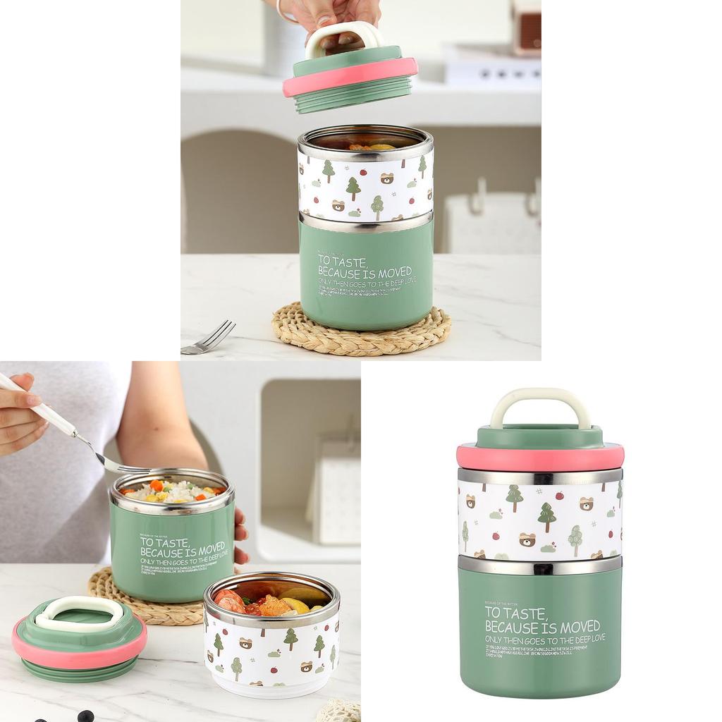Stainless Steel Lunch Box With Double Layer Insulation For Kids Students And Adults