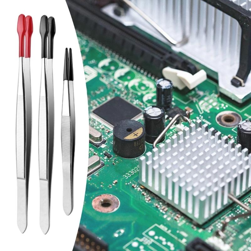 3Pcs Stainless Steel Tweezers Multipurpose Tweezers Sewing Machine Tweezers Forceps Tweezers for Craft Repairing