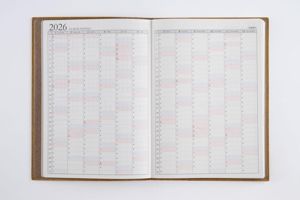 Takahashi 2026 A5 Weekly Desk Casual Size 438 December Diary, 8, Mustard, No. (Starts 2025)