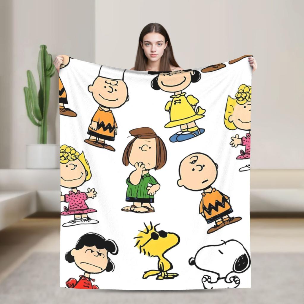Peanuts Woodstock z Przyjaciółmi Koc Super Ciepły Koc Dekoracyjny Zimowy Sofa Łóżko Wygodny Pokrowiec na Łóżko