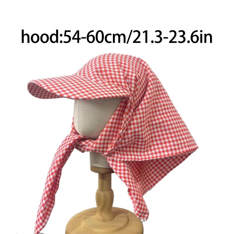 Selbst zu bindende Turban-Baseballkappen Gittermuster für Erwachsene Strandurlaube Fischerhut