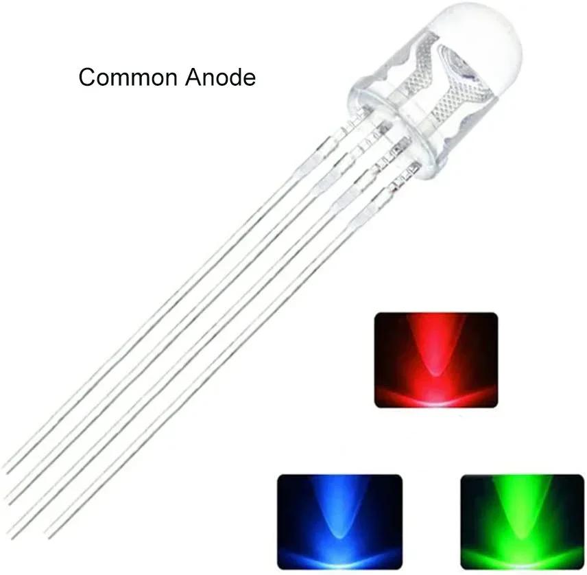 

F8 8MM LED Diode RGB LED Common Cathode/Anode Multicolor Emitting Diode 4 Pin DIY Lamps Indicator Light слонова кістка