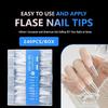 Ultra-Long 40mm+ Transparent Full/Half Cover False Nails Set, 2XL Seamless Pointed Tips, 240 Pieces