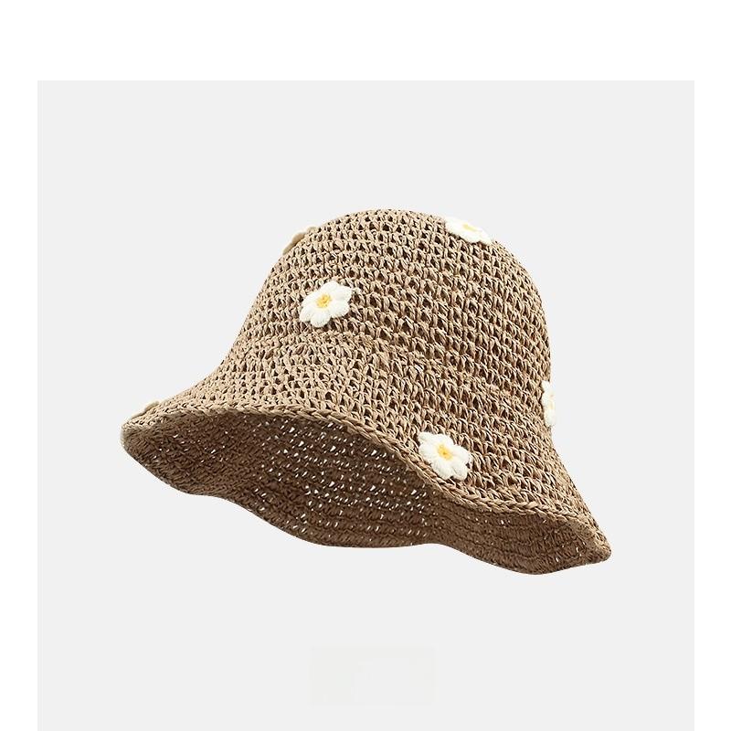 Flower Pattern Fisherman Hat Made Of Breathable Bamboo Fiber For Sun Protection
