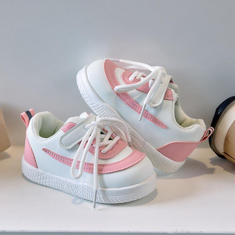 Children's board shoes 25 autumn new boys' sports shoes girls' casual shoes medium and small children's soft-soled breathable white shoes