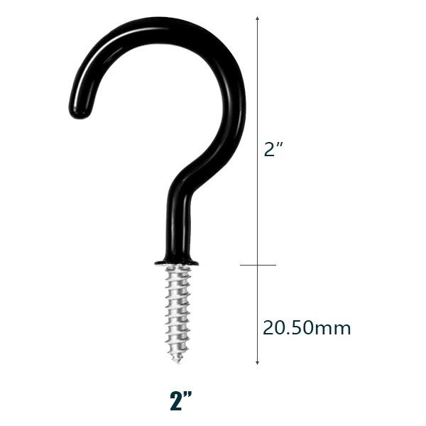 10PCS crochet de plafond panier à fleurs vis à vis pour tasse crochet point d'interrogation à visser auto-perceuse crochet pour lampe noir et blanc crochet pour tasse en plastique trempé