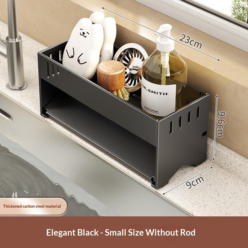 Kitchen Countertop Storage Rack Multi-Purpose Rag Drain Holder Stable Non-Slip Organizer for Dishcloth Sponge Storage