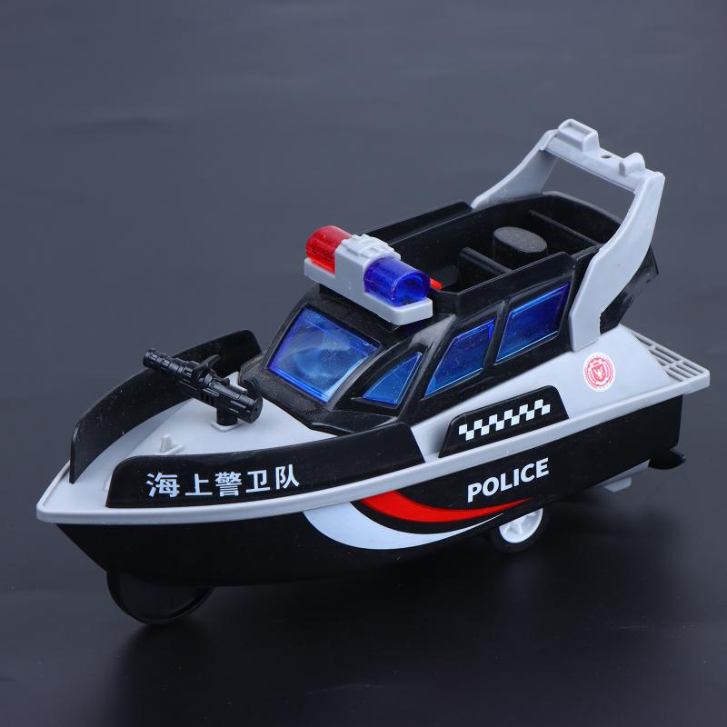 Inertia Toy Boat Police Fire Patrol Ship Model Friction Powered Toy For Kids Boys And Girls Birthday Gifts