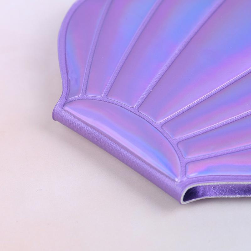 Kompaktní kosmetické zrcátko Pu Leather oboustranná lupa na make-up ve tvaru moře Shell