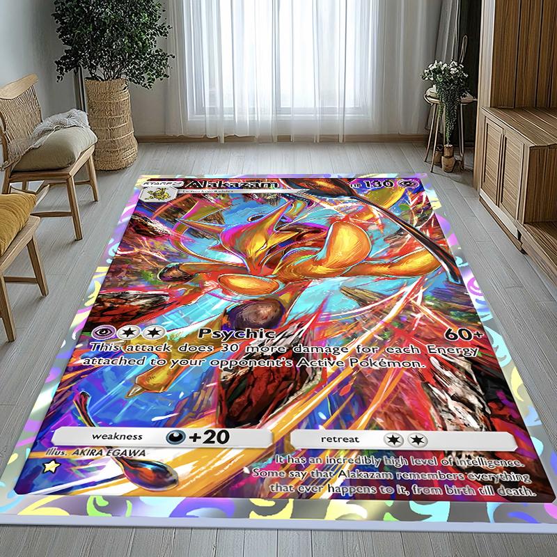 

Kawaii Pokemon Pikachu Cartoon Living Room Non-Slip Area Rug Soft Carpet for Bedroom Kids Playroom Sofa,Home Decor Doormat Gift 40x60cm