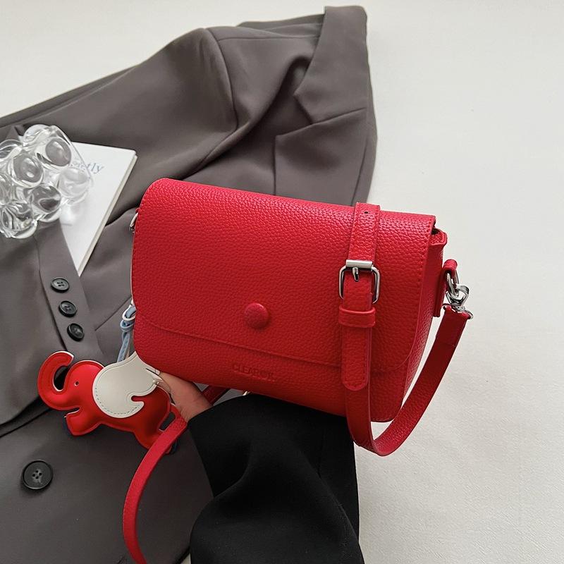 Премиум Текстура Повседневная Универсальная Сумка Через Плечо Женская Универсальная Однотонная Сумка-мессенджер Foreign No pendant красный