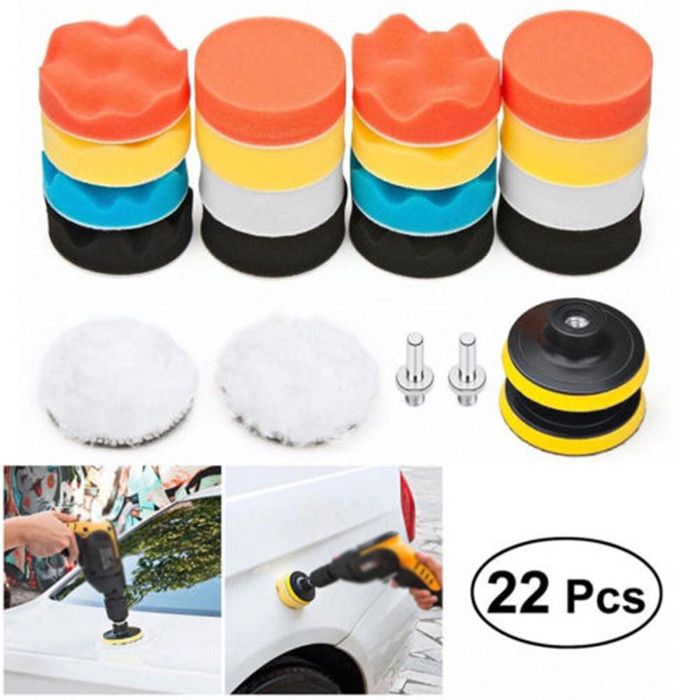 Buy 22pcs/Set 4 Inch Car Buffing Pads Polishing Buffer Drill Sponge Kit