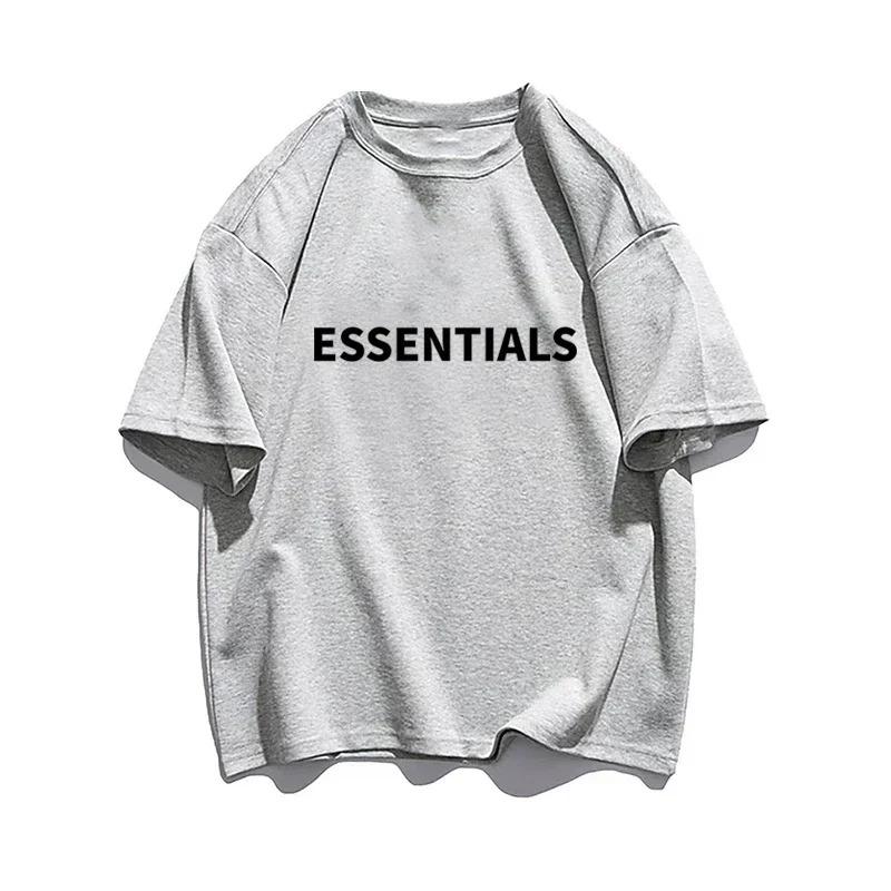 Fashion Hip Hop Clothes 100% Katoen Casual Oversized Heren T-shirt Streetwear Monogram Print Lijn Designer T-shirt Streetwear Harajuku Korte Mouw Top Kleding L blauw