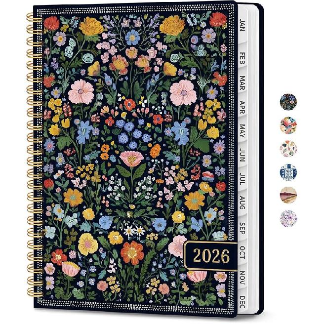 2026 Planner, Weekly and Monthly Planner for Women, Jan 2026 - Dec 2026 Pretty 2026 Calendar Planner with Monthly Tabs, Inner Pocket, Spiral Binding, (6.3 x8.5 ) A5