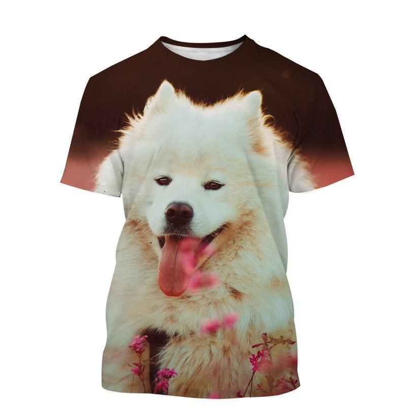 New Samoyed Pet Dog 3D Print T-Shirts Men Women Casual Fashion Streetwear Oversized Short Sleeve T Shirt Male Tees Tops Clothing