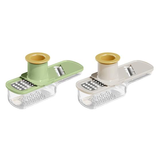 מגרסת שום וג'ינג'ר 3 ב-1, פורסת תפוחי אדמה, כלי קוצץ מטבח רב-תכליתי למחית שום, משחת ג'ינג'ר וגריסת ירקות