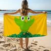 Cartoon D-Duolingo AI Towel Beach Towel Oversized Quick Dry Towel Absorbent Soft Swim BeachTowels for Men Women