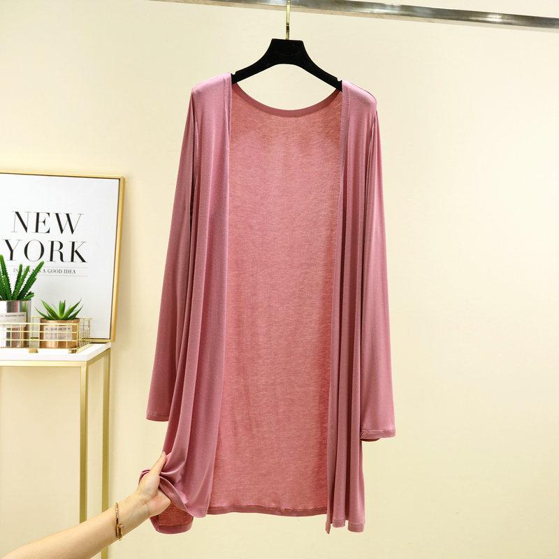 

Кардиган средней длины из модала: Женская весенне-летняя шаль, закрывающая бедра, для защиты от солнца, для кондиционированного воздуха и пляжа. One Size