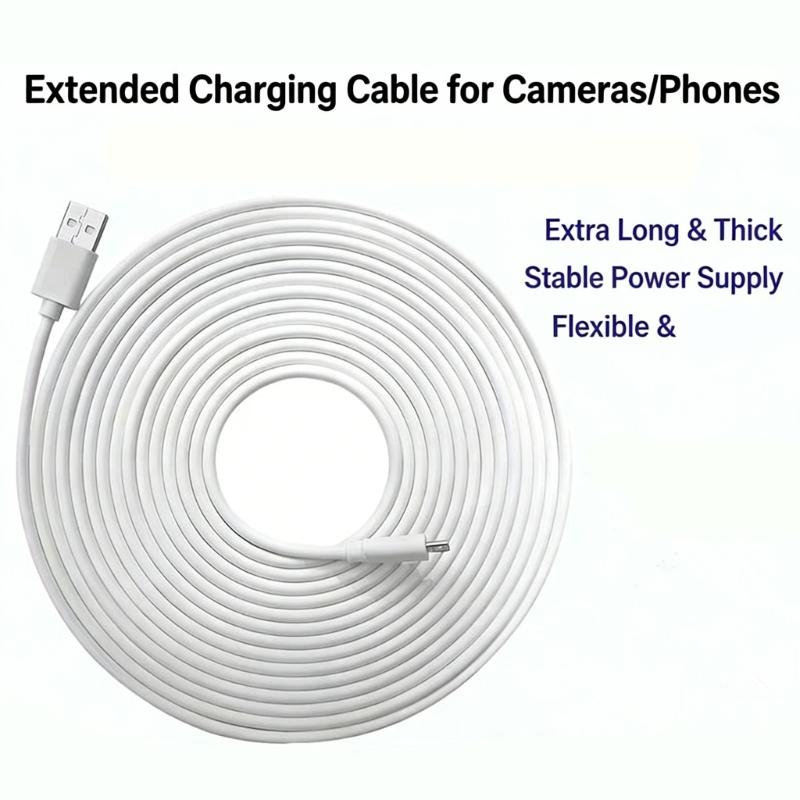Power Charging Extension Cable MicroUSB And Type C Connectors For Monitoring Equipment And Mobile Phones